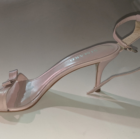 Pink ankle-strap, high-heel size 40 Simard sandals - Picture 4 of 5